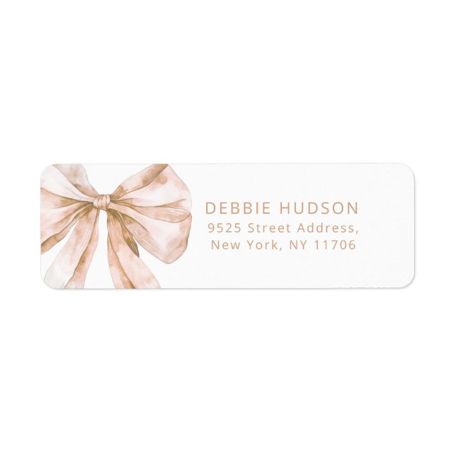 Watercolor boho bow Toile de Jouy Return Address (Front)