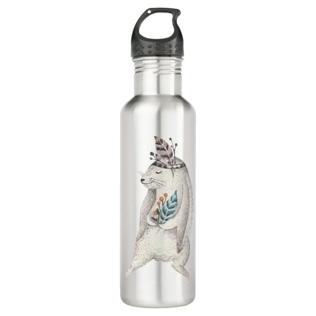 Watercolor Boho Bunny 710 Ml Water Bottle (Front)