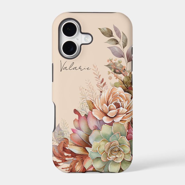 Watercolor Boho Cactus Monogram (Back)