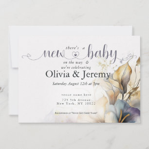 Watercolor Boho Calla Lily Floral Baby Shower Invitation
