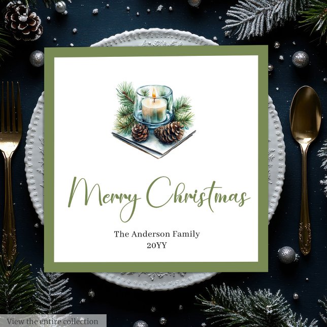 Watercolor Boho Christmas Bouquet in Rustic Napkin (Watercolor Boho Christmas Bouquet in Rustic Napkin

)