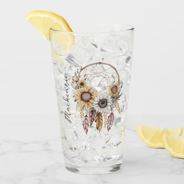 Watercolor Boho Dreamcatcher Glass (Front Ice)