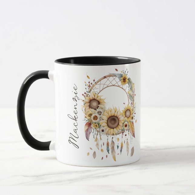 Watercolor Boho Dreamcatcher Mug (Left)