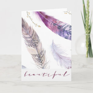 Watercolor Boho Feathers - Beautiful Card