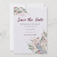 Watercolor Boho Floral and Botanical Save The Date