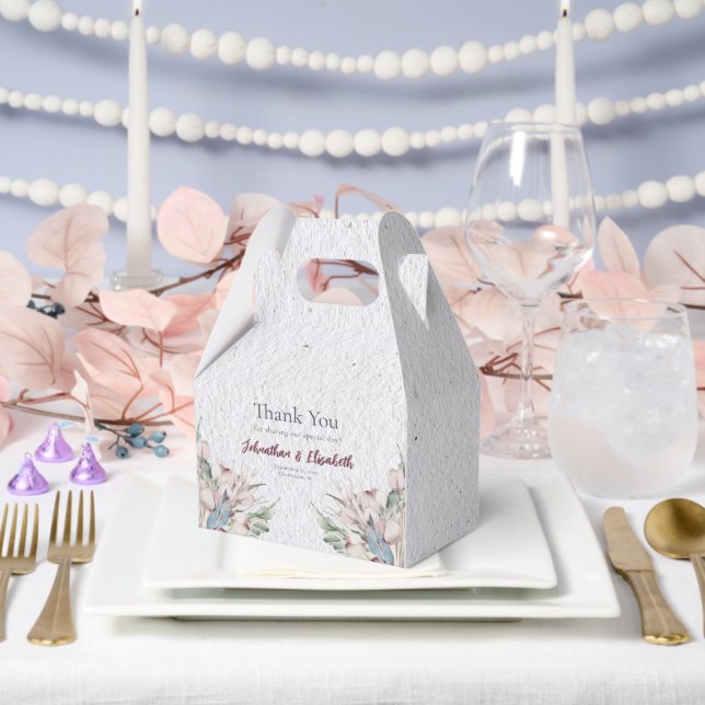 Watercolor Boho Floral and Botanical Wedding Favour Box (Wedding)