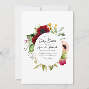 Watercolor Boho Floral Baby Shower Invitation
