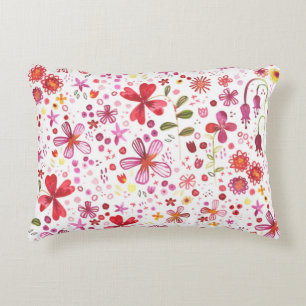 Watercolor Boho Floral Colourful Decorative Cushion
