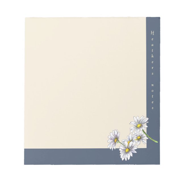 Watercolor Boho Floral Daisy Christmas Gift Notepad (Front)