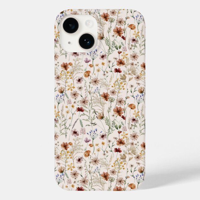 Watercolor Boho Floral Pattern iPhone / iPad case (Back)
