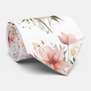 Watercolor Boho Floral Tie