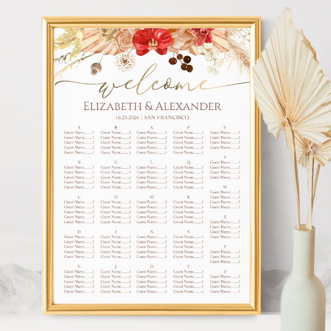 Watercolor Boho Floral Wedding Seating Charts (Creator Uploaded)