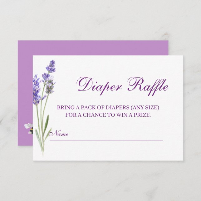 Watercolor Boho Flowers Baby Shower Diaper Raffle Enclosure Card (Front/Back)