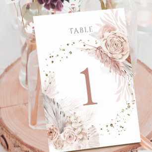 watercolor boho flowers Table Number 1