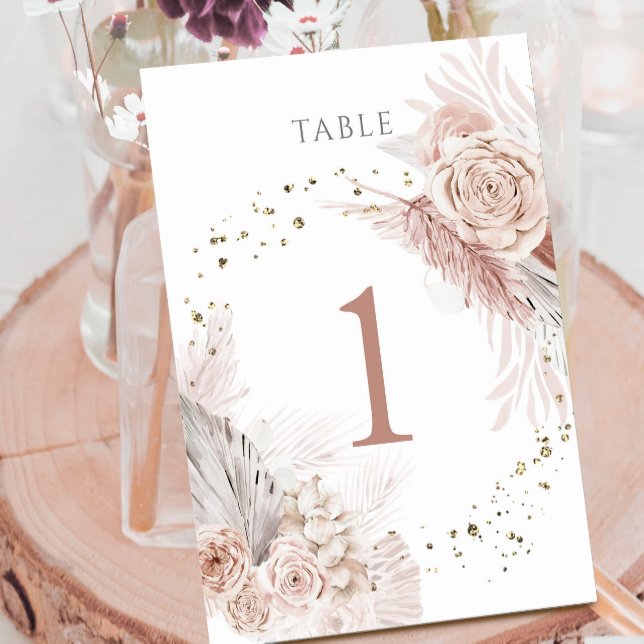 watercolor boho flowers Table Number 1 (Creator Uploaded)