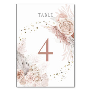 watercolor boho flowers Table Number 4