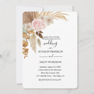 watercolor boho Invitation card