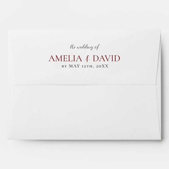 Watercolor Boho Peonies Wedding Envelope (Back (Top Flap))