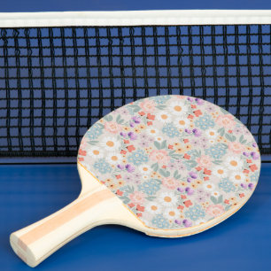 Watercolor Boho Pink Floral Ping Pong Paddle