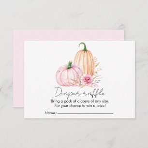Watercolor Boho Pumpkin Babyshower Enclosure Card 