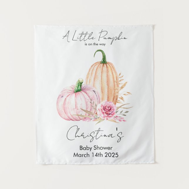 Watercolor Boho Pumpkin Babyshower  Tapestry (Front)