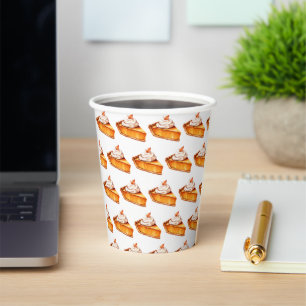 Watercolor Boho Pumpkin Pie Pattern Paper Cups