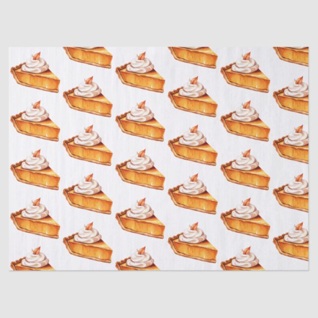 Watercolor Boho Pumpkin Pie Pattern Tissue Paper (Front)