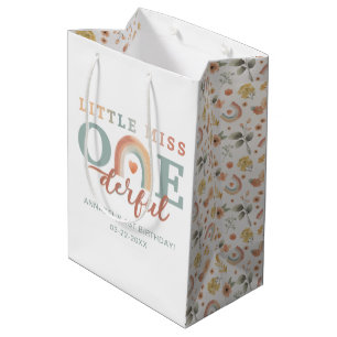 Watercolor Boho Rainbow 1st Birthday Medium Gift Bag