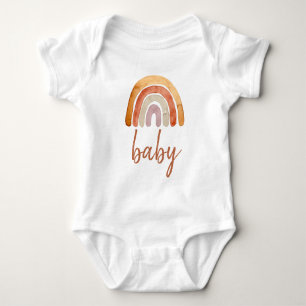 Watercolor Boho Rainbow Baby Bodysuit