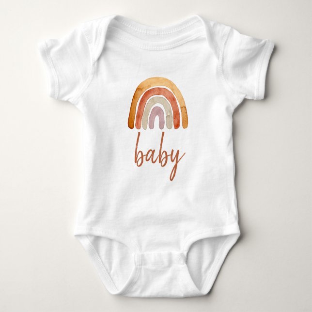 Watercolor Boho Rainbow Baby  Bodysuit (Front)