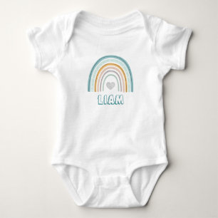 Watercolor Boho Rainbow Baby Boy Bodysuit