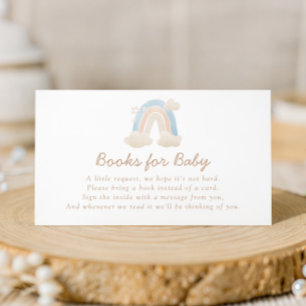Watercolor Boho Rainbow Baby Shower Books for Baby Enclosure Card