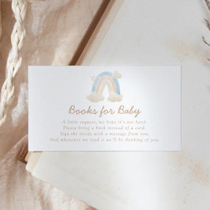 Watercolor Boho Rainbow Baby Shower Books for Baby Enclosure Card