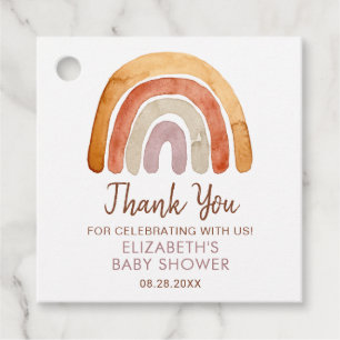 Watercolor Boho Rainbow Baby Shower    Favour Tags