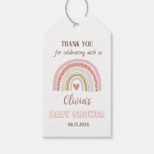 Watercolor Boho Rainbow Baby Shower Gift Tags