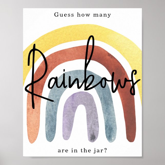 Watercolor Boho Rainbow / How many rainbows Poster (Front)