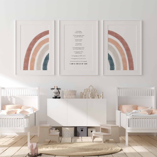 Watercolor boho rainbow set of 3 bible verse print (Creator Uploaded)