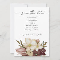 Watercolor Boho Rose & Neutral  Save the Date