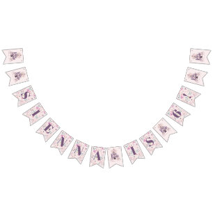 Watercolor boho teepee birthday party bunting