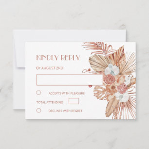 Watercolor Boho Wedding RSVP Card