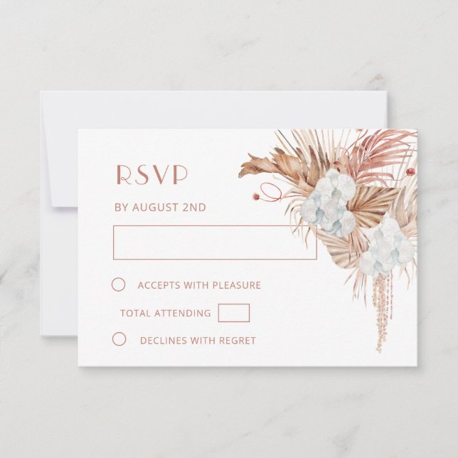 Watercolor Boho Wedding RSVP Card (Front)
