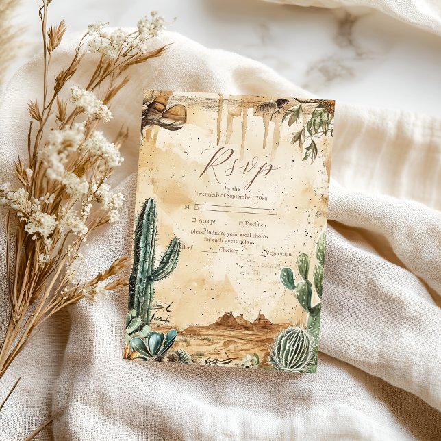 Watercolor Boho Western  RSVP Card (Creator Uploaded)