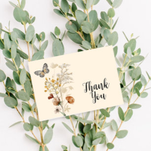 Watercolor Boho Wildflower Thank You Card