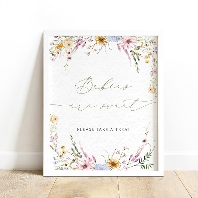 Watercolor Boho Wildflowers Babies are Sweet Sign (Creator Uploaded)
