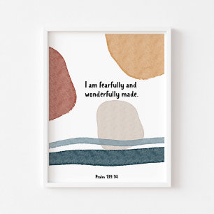 Watercolor boho wonderfully fearfully made poster