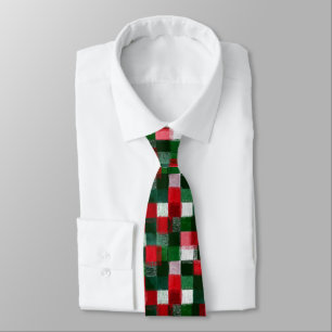Watercolor Bold Gingham Holiday Greeting Tie