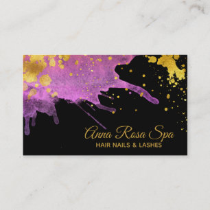 *~* Watercolor Bold Glam Abstract Pink Gold Luxe Business Card