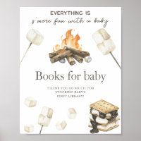 Watercolor Bonfire baby shower - Books for baby