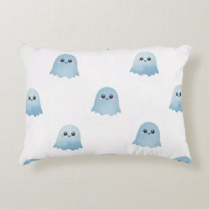Watercolor Boo Ghost Brushed Polyester Fabric Decorative Cushion