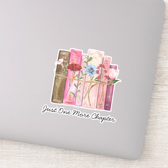 Watercolor Book Flower Pink Purple Reading Quote (Detail)